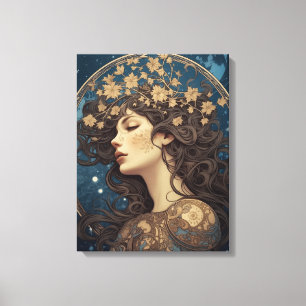 portrait fantasy woman style tarot canvas print