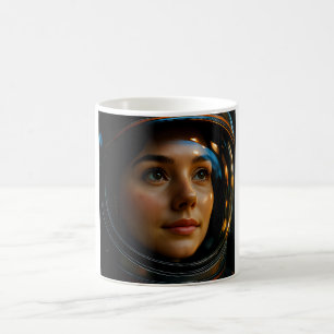 Portrait Female Cosmonaut Coffee Mug