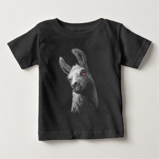 Portrait Head Cute Llama On Black Background Baby T-Shirt