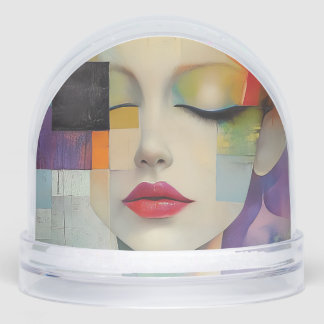 Portrait in Colour Block Surrealism Snowglobe