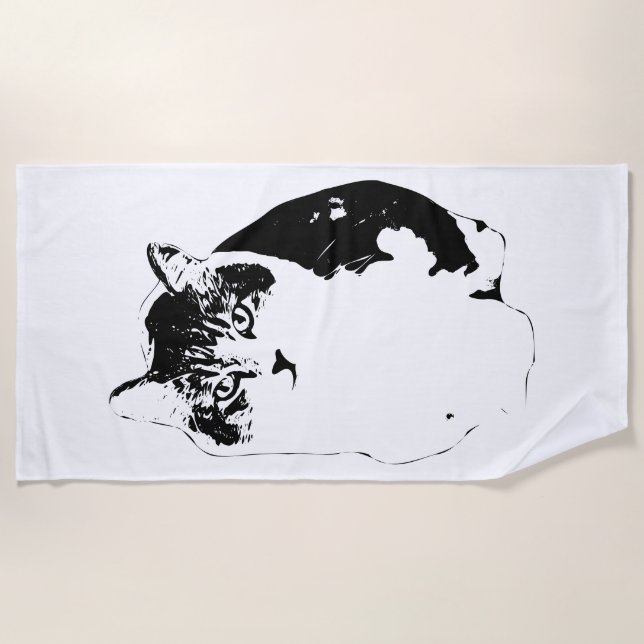 Portrait Ink Ease Beach Towel (Front)