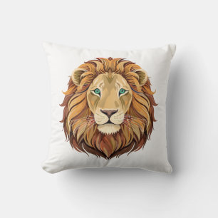 Portrait lion head front view cushion