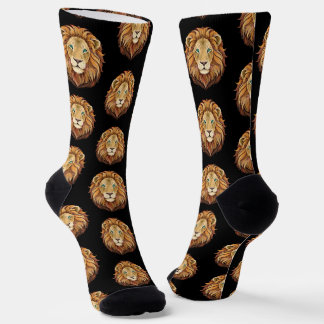 Portrait lion head front view socks