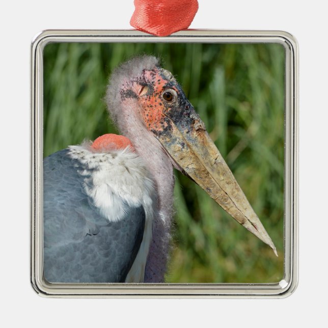 Portrait marabou stork metal tree decoration (Front)
