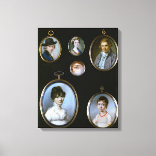 Portrait miniatures, from LtoR and TtoB: Sir Thoma Canvas Print