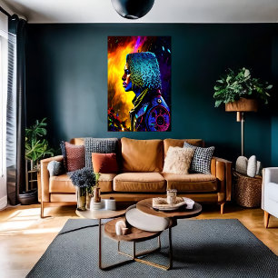 Portrait of a African man AI Art Poster