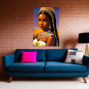 Portrait of a African Princess   AI Art Poster