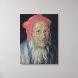 Portrait of a Bearded Man in a Red Hat, 1520 (oil Canvas Print