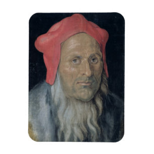 Portrait of a Bearded Man in a Red Hat, 1520 (oil Magnet