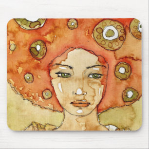 Portrait of a beautiful girl mouse pad