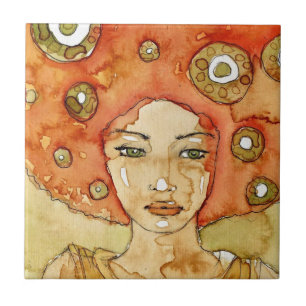 Portrait of a beautiful girl tile