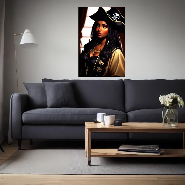 Portrait of a black African Lady Pirate | AI Art Poster (Creator Uploaded)