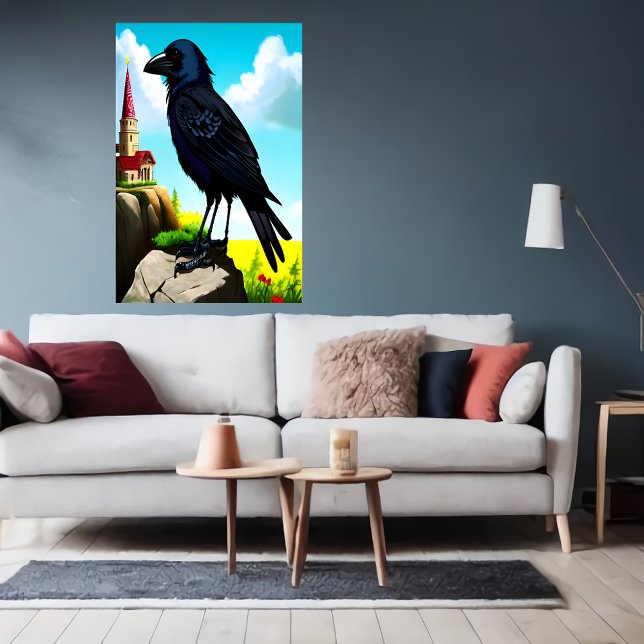 Portrait of a black crow | AI Art  Poster (Creator Uploaded)