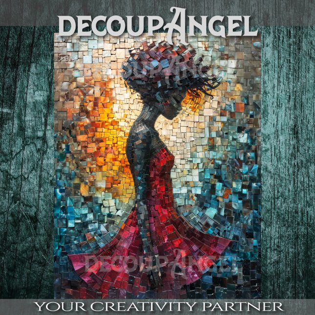 Portrait of a Black Woman in Mosaic Art -Decoupage Tissue Paper (Creator Uploaded)