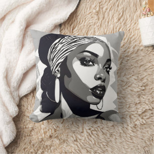 Portrait of a black Women Cushion