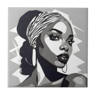 Portrait of a black Women Tile