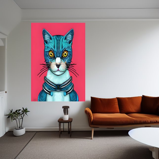 Portrait of a blue cat | AI Art  Poster (Creator Uploaded)