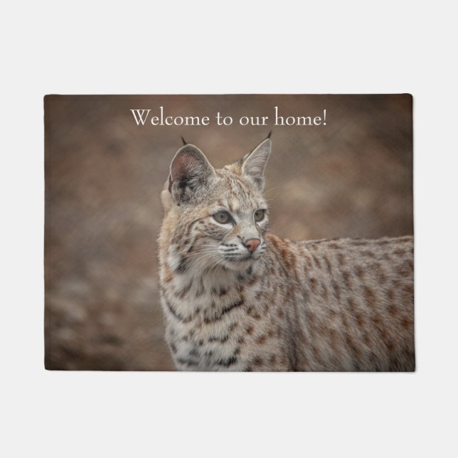Portrait of a Bobcat Doormat (Front)