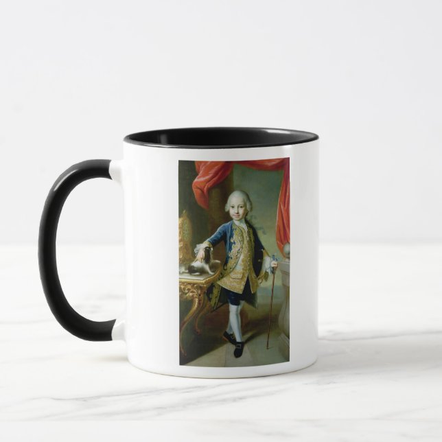 Portrait of a Boy with Pet Spaniel, 18th century Mug (Left)