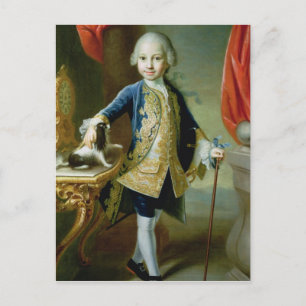 Portrait of a Boy with Pet Spaniel, 18th century Postcard