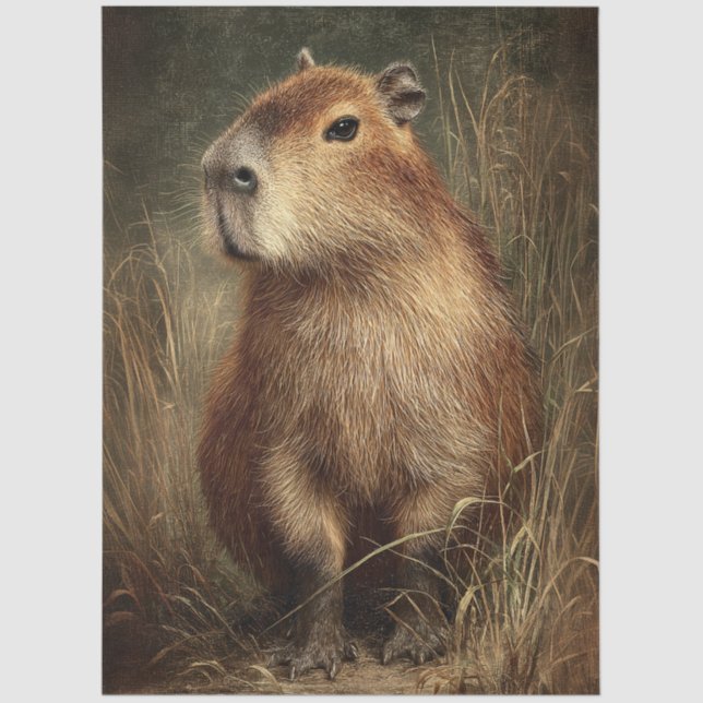 Portrait of a Capybara Tissue Paper (Front)