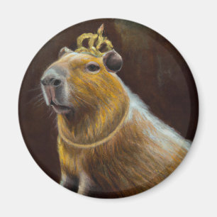 Portrait of a Capybara wearing medieval royal robe Magnet