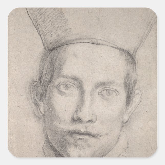 Portrait of a Cardinal 2 Square Sticker (Front)