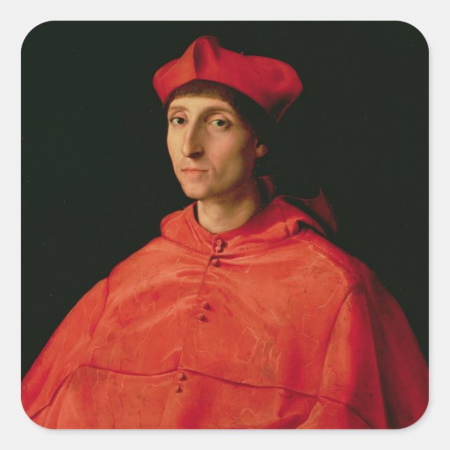 Portrait of a Cardinal Square Sticker (Front)