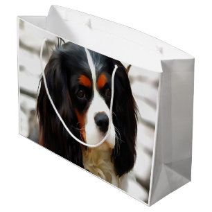 Portrait Of A Cavalier King Charles Spaniel Large Gift Bag
