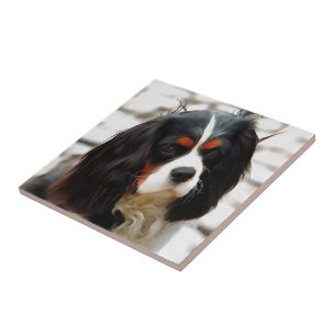 Portrait Of A Cavalier King Charles Spaniel Tile