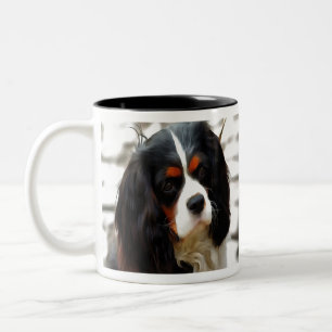 Portrait Of A Cavalier King Charles Spaniel Two-Tone Coffee Mug