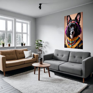 portrait of a cool Anthropomorphic Dog | AI Art Poster