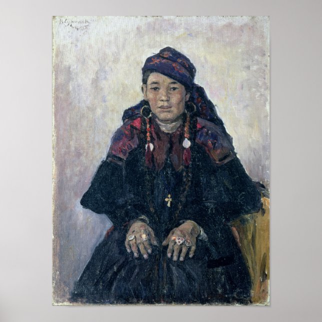 Portrait of a Cossack Woman, 1909 Poster (Front)