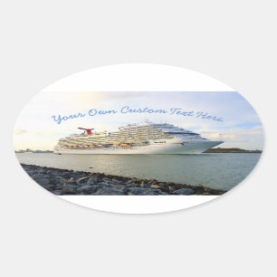 Portrait of a Cruise Ship Custom Oval Sticker