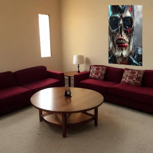 Portrait of a dead skull l   AI Art Poster