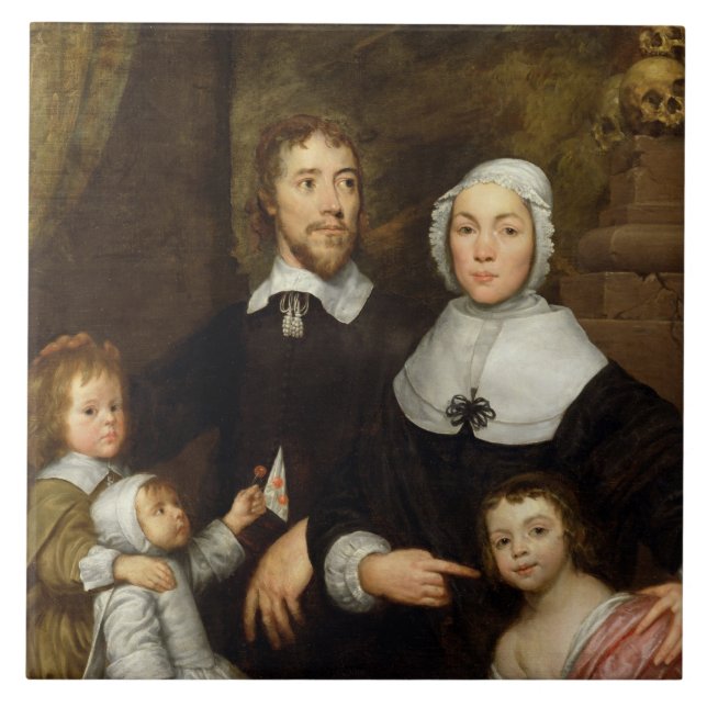 Portrait of a Family, Probably that of Richard Str Tile (Front)