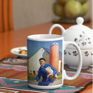 Portrait of A Farmer N C Wyeth Americana Art 15oz Coffee Mug