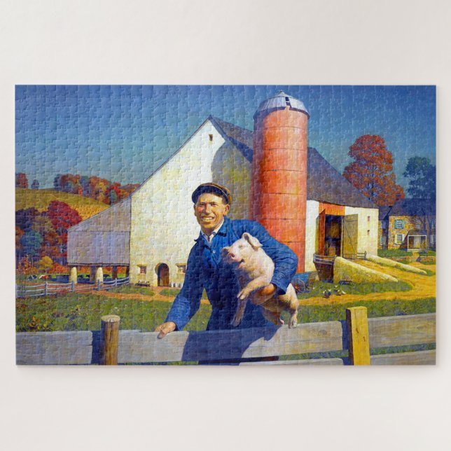 Portrait of a Farmer NC Wyeth 1943 Americana Art  Jigsaw Puzzle (Horizontal)