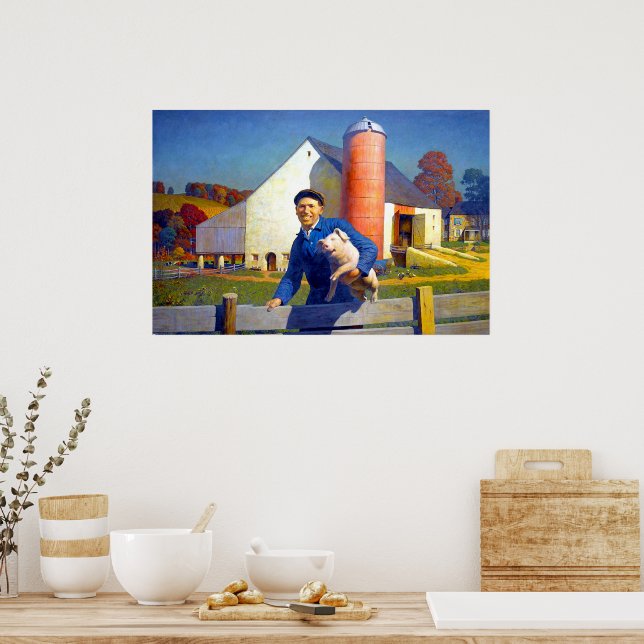 Portrait of a Farmer NC Wyeth 1943  Poster (Kitchen)