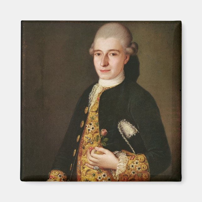 Portrait of a Gentleman with a Rose Buttonhole Magnet (Front)