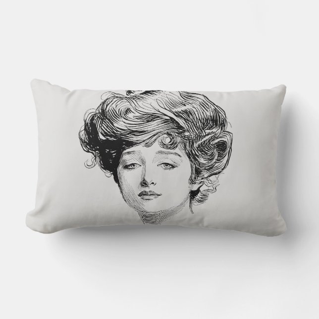 Portrait Of A  Gibson Girl, 1900 Lumbar Cushion (Front)