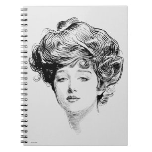 Portrait Of A Gibson Girl, 1900 Spiral Notebook