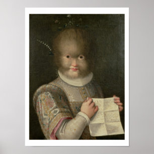 Portrait of a Girl Covered in Hair Poster