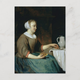 Portrait of a Girl Seated at a Table Postcard