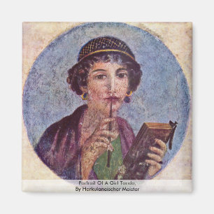 Portrait Of A Girl Tondo Magnet