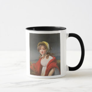 Portrait of a girl wearing a red shawl mug