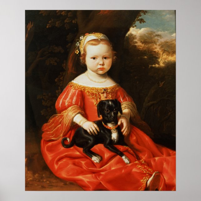 Portrait of a Girl with a Dog Poster (Front)