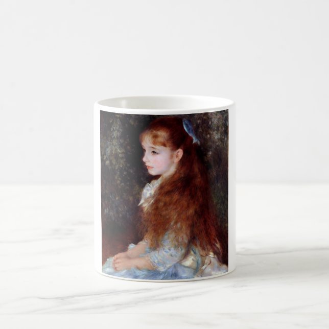 Portrait of a Girl with Blue Ribbon, Renoir Coffee Mug (Center)