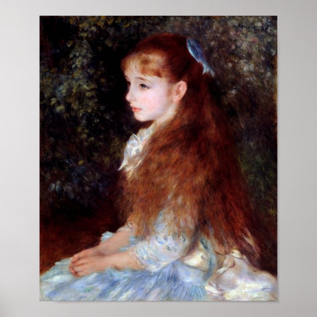 Portrait of a Girl with Blue Ribbon, Renoir Poster (Front)