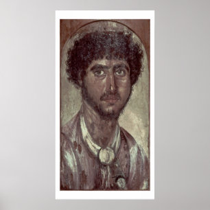 Portrait of a Greek, from Fayum, Romano-Egyptian, Poster